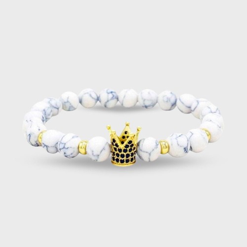 Bransoletka howlitowa ze złocistą koroną