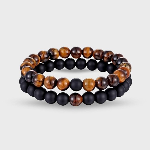 Bransoletka z tygrysiego oka i onyksu