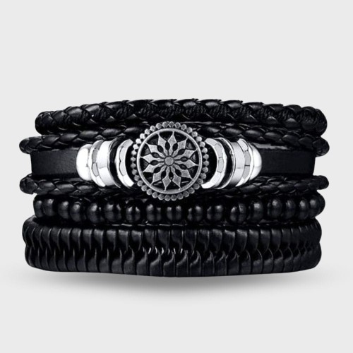 Zestaw bransoletek z srebrzystą galaktyką