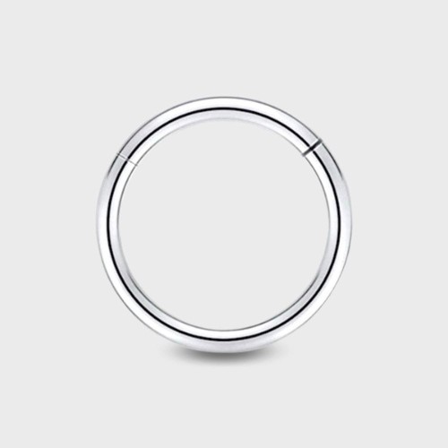 10 mm srebrne kółko do piercingu ze stali chirurgicznej