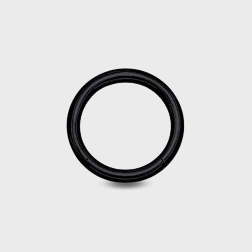 8 mm czarne kółko do piercingu ze stali chirurgicznej