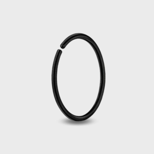 10 mm czarny piercing kółko ze stali chirurgicznej