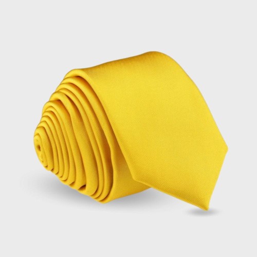 Krawat męski wąski gładki bahama yellow