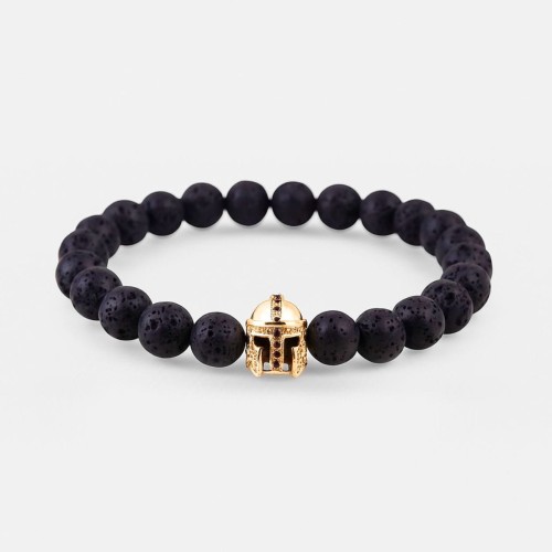 Bransoletka z motywem rycerza ze skały wulkanicznej