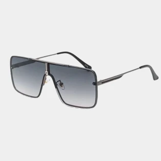 Czarne okulary przeciwsłoneczne aviator ze stali szlachetnej