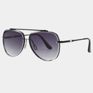 Czarne okulary przeciwsłoneczne ze stali aviator