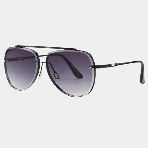 Czarne okulary przeciwsłoneczne ze stali aviator