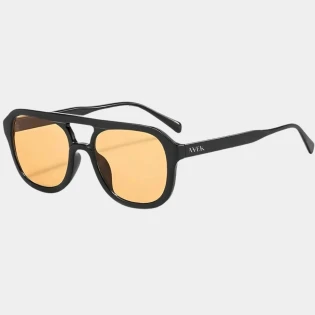 Czarno-pomarańczowe okulary przeciwsłoneczne aviator