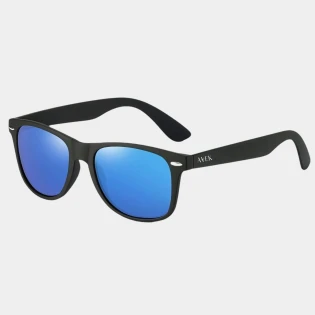 Czarno-niebieskie okulary przeciwsłoneczne wayfarer lustrzane