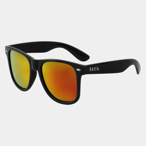 Czarno-czerwone polaryzacyjne okulary przeciwsłoneczne wayfarer