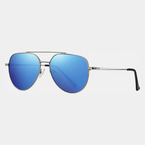 Srebrno-niebieskie okulary przeciwsłoneczne aviator