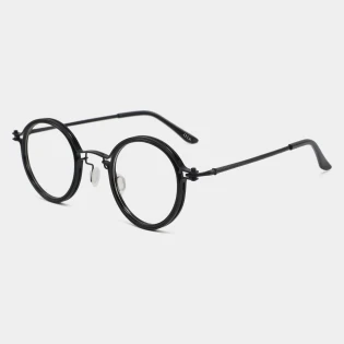 Czarne klasyczne okrągłe okulary zerówki