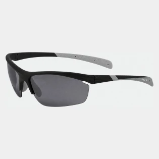 Szaro-czarne polaryzacyjne okulary przeciwsłoneczne sportowe półobręczowe