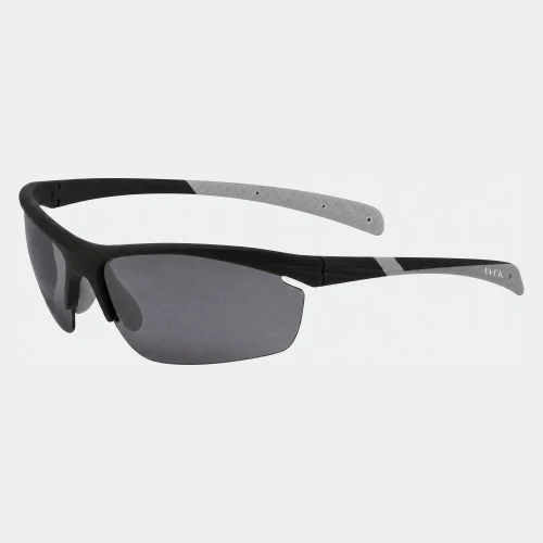 Szaro-czarne polaryzacyjne okulary przeciwsłoneczne sportowe półobręczowe