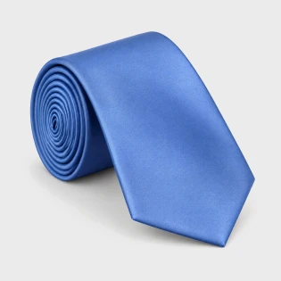 Krawat poliestrowy błękitny 8 cm