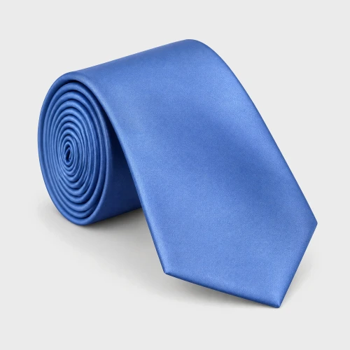 Krawat poliestrowy błękitny 8 cm