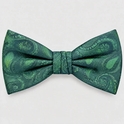 Muszka poliestrowa paisley szmaragdowa