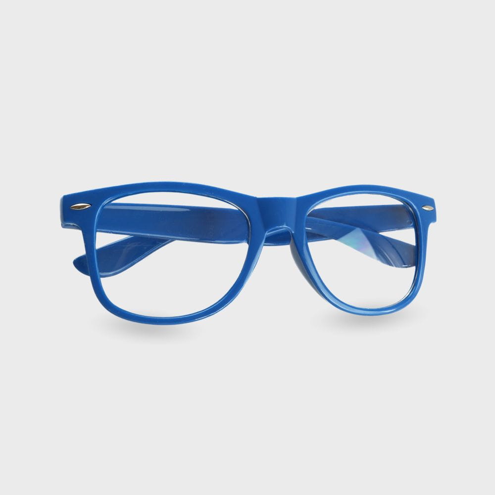 Niebieskie okulary zerówki męskie wayfarer