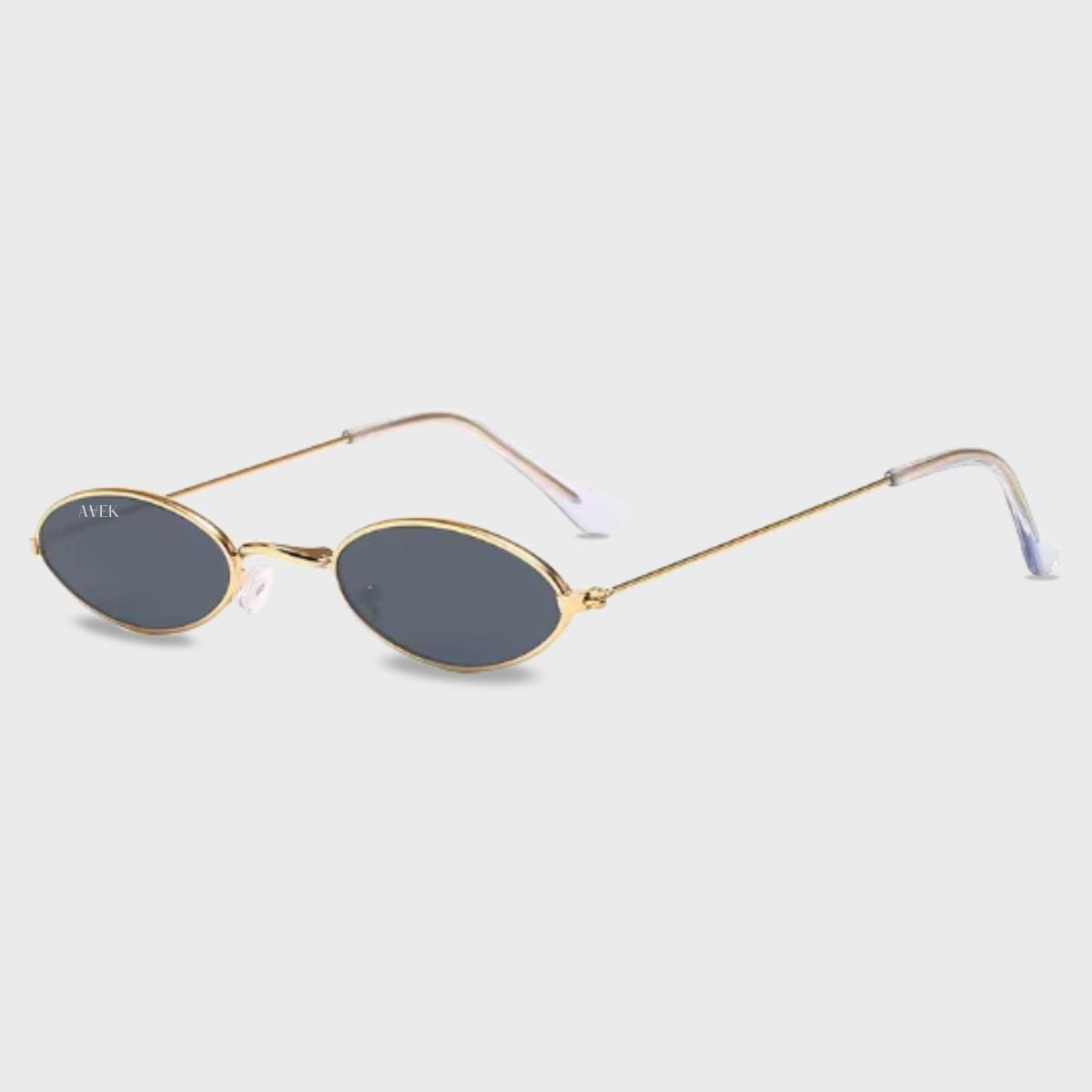 Złocisto-czarne okulary przeciwsłoneczne w stylu retro